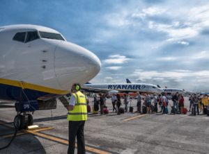 Boarden bij Ryanair op Bergamo airport