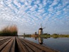 Kinderdijk in de vroege ochtend