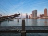 Zicht op de Wilhelminapier vanuit de Veerhaven in Rotterdam