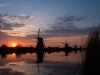 Kinderdijk bij zonsopgang