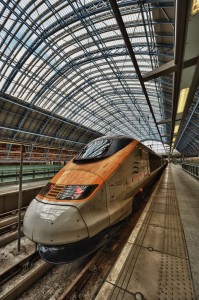 Eurostar op St. Pancras in Londen