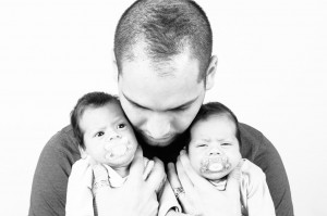 Fotoshoot met een pasgeboren tweeling