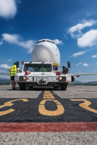 Pushback van een Ryanair toestel op Bergamo airport